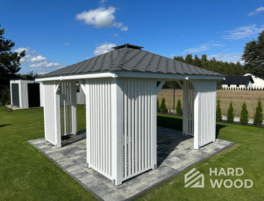 Беседка белая деревянная №90 - фото 1882