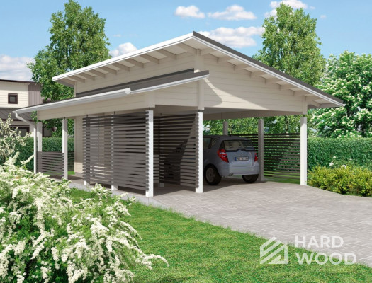 Деревянный навес под машину №146 - фото 1138